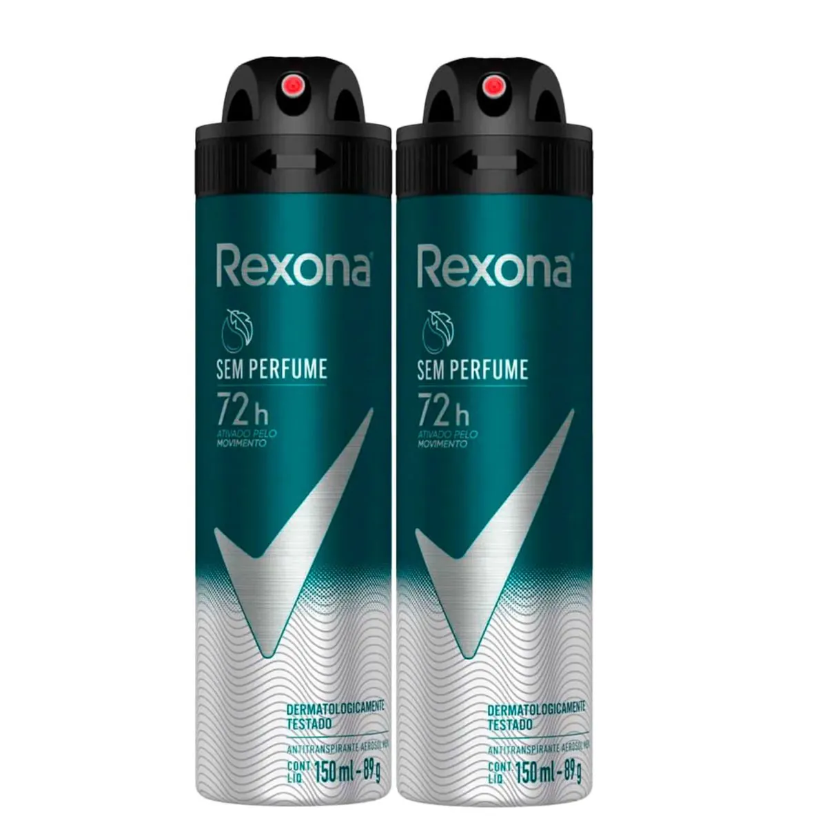 Kit c/2 Unidades de Desodorante Rexona Aero Men Sem Perfume 150ml
