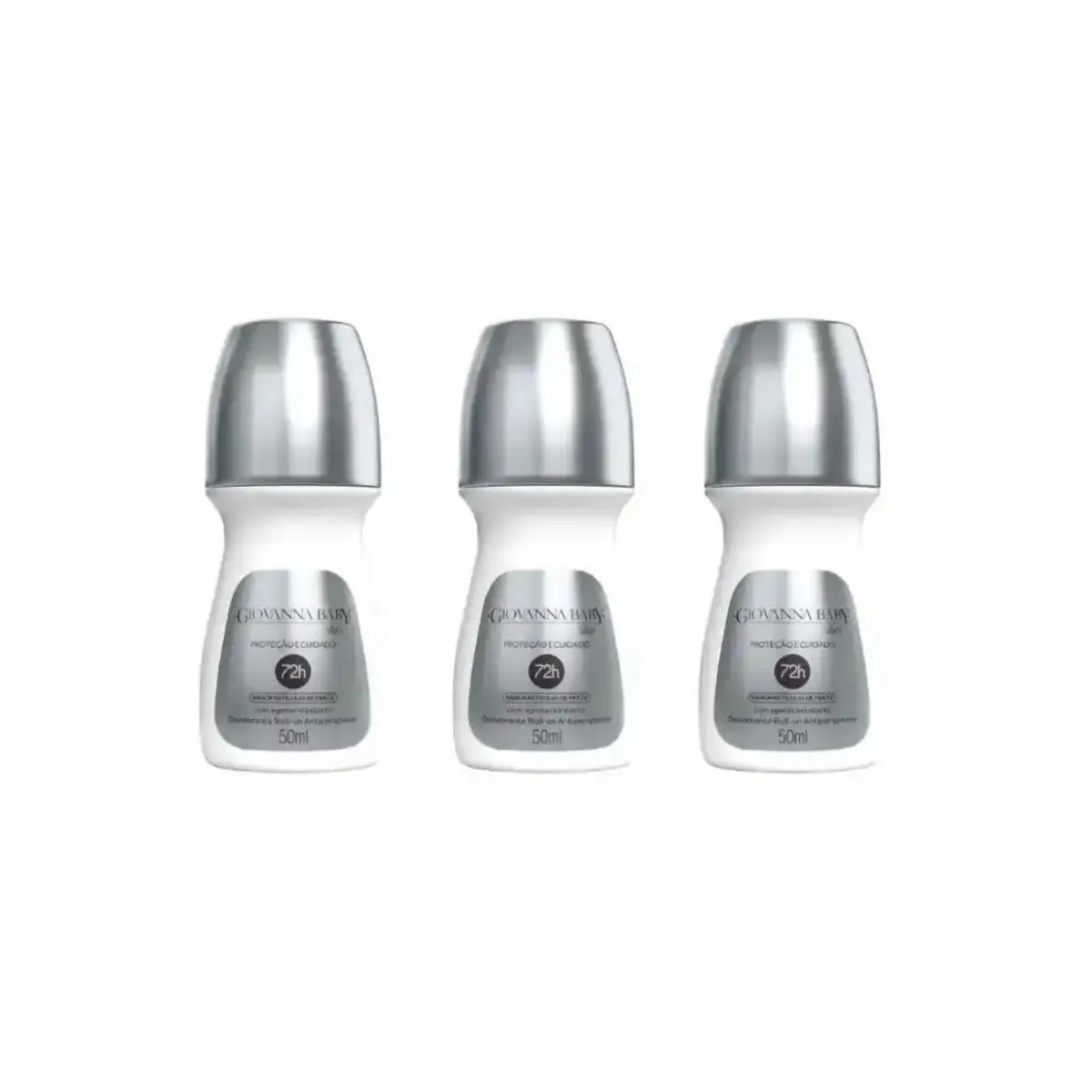 Kit c/3 Unidades de Desodorante Giovanna Baby Rollon Silver 50ml