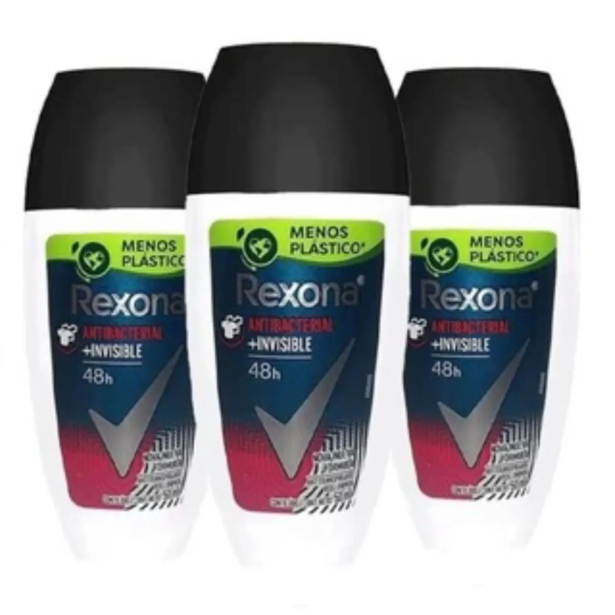 Kit c/3 Unidades de Desodorante Rexona Rollon Men Anti Invisible 50ml