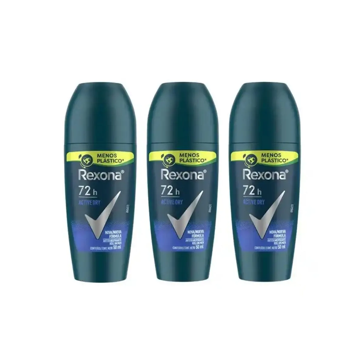 Kit c/3 Unidades de Desodorante Rexona Rollon Xtra Cool 50ml