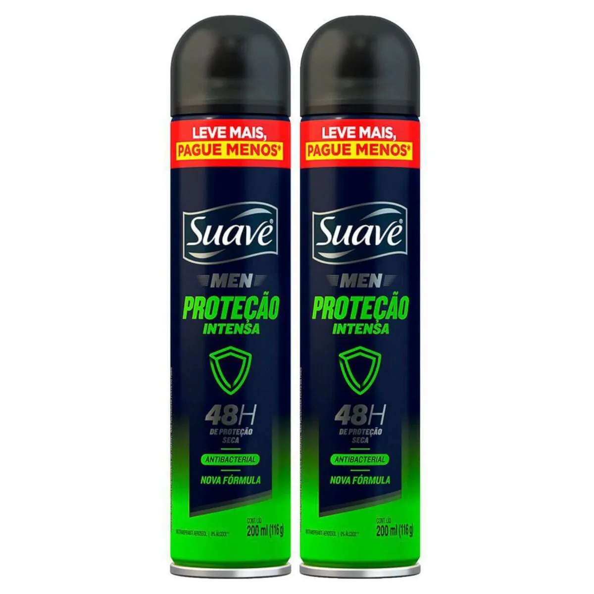 Kit c/2 Unidades de Desodorante Suave Aero Men Proteção Intensa 200ml