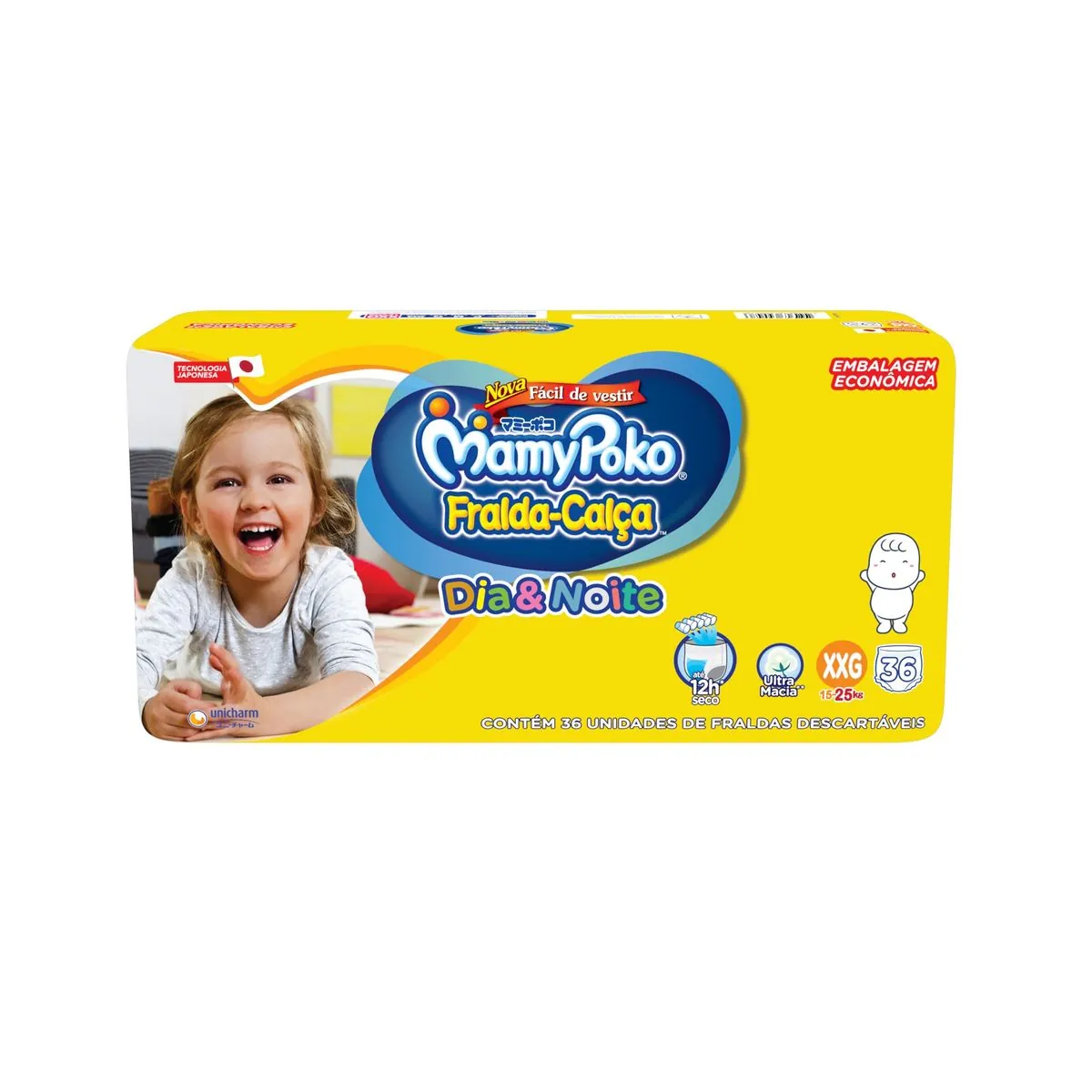 Kit 2 Fraldas Calça Mamypoko Dia e Noite XXG 36 Unidades cada