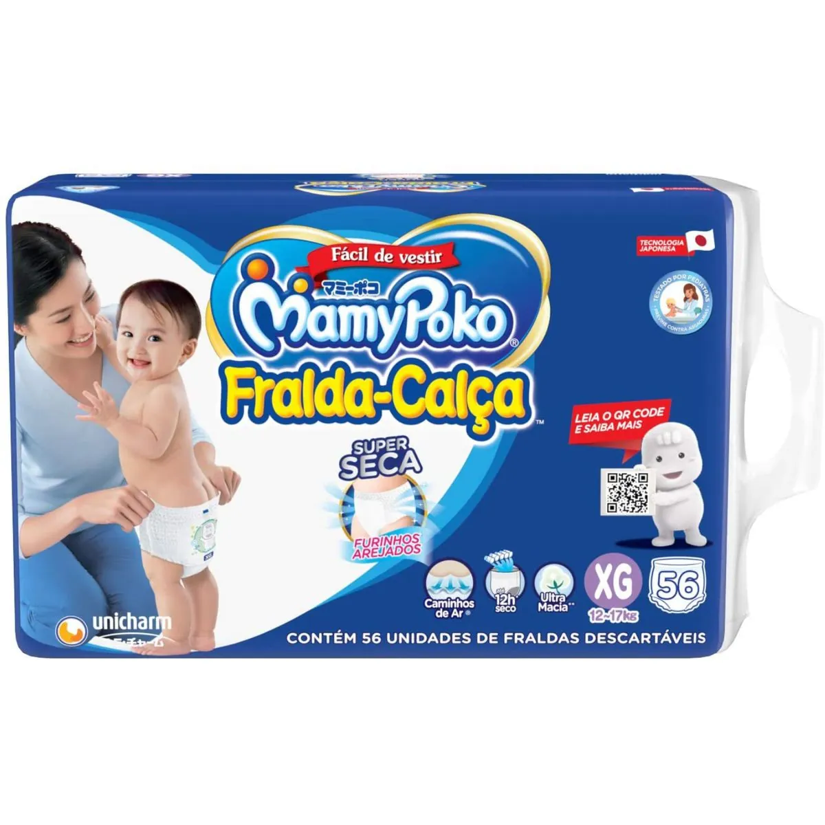 Kit 2 Fraldas Calça Mamypoko Super Seca XG 56 Unidades cada