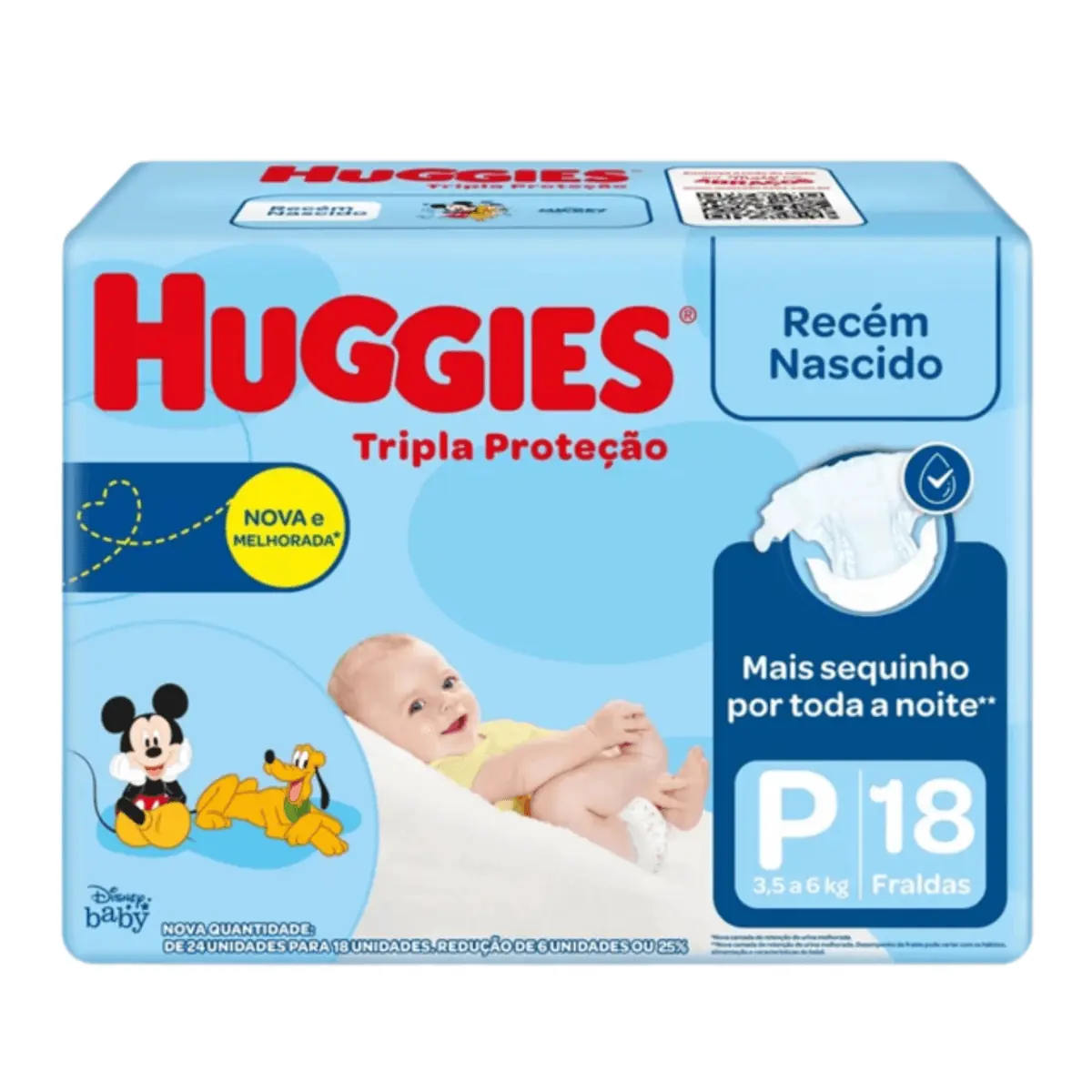 Kit 2 Fraldas Huggies Tripla Proteção Jumbinho P 18 unidades cada