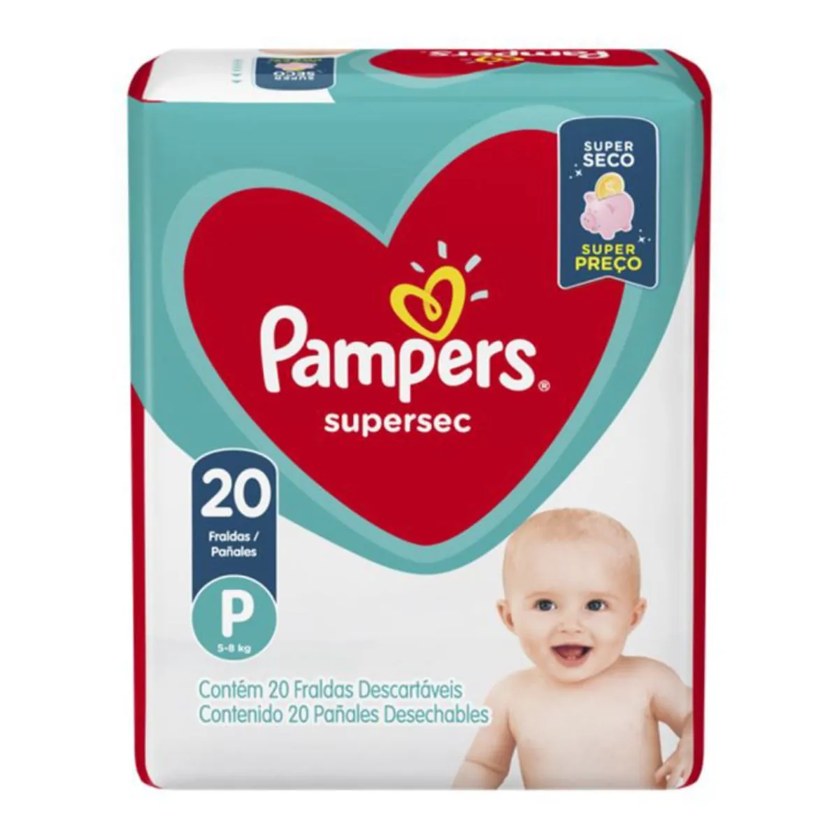 Kit 2 Fraldas Pampers Super Sec Com 20 Unidades P cada