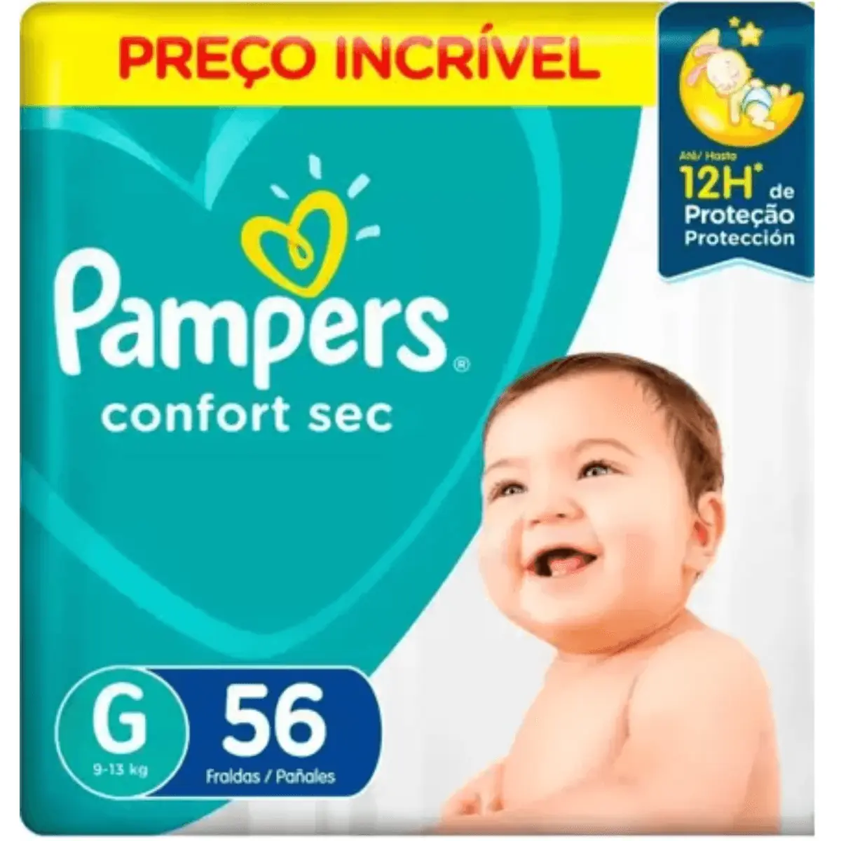 Kit 2 Fraldas Pampers Confort Sec G c/56 Unidades cada