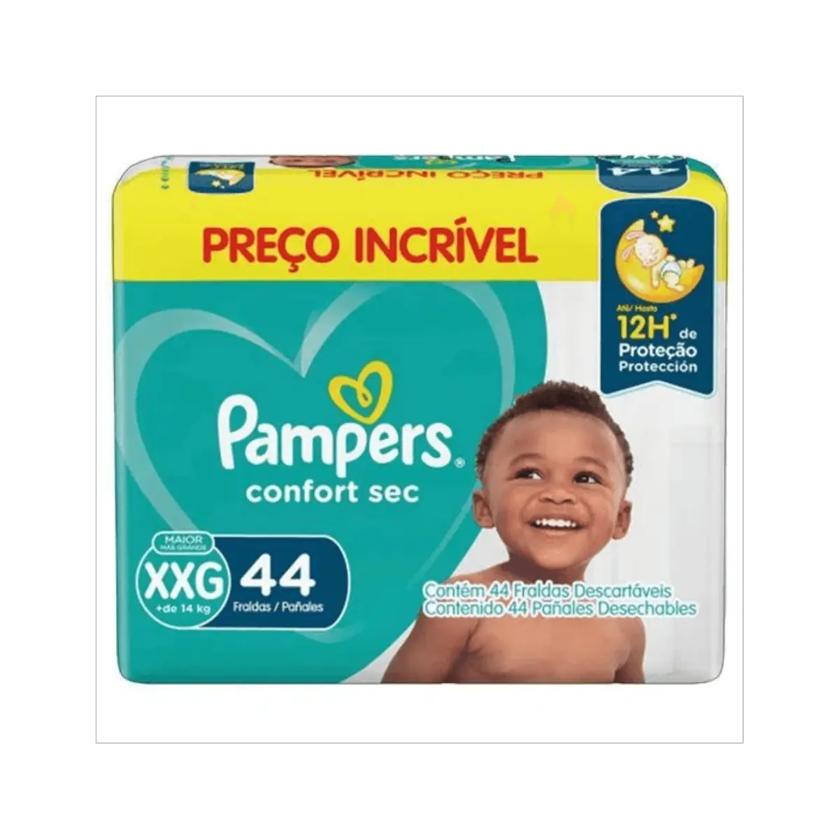 Kit 2 Fraldas Pampers Confort Sec Xxg c/44 Unidades cada