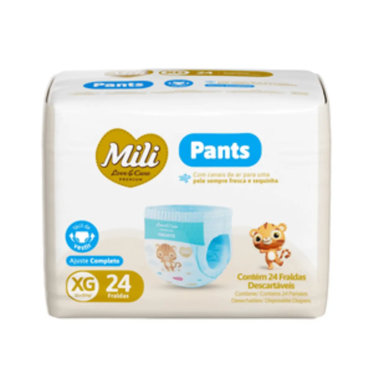 Kit 2 Fraldas Mili Lovecare Pants Jumbo (Xg) 24 Unidades cada