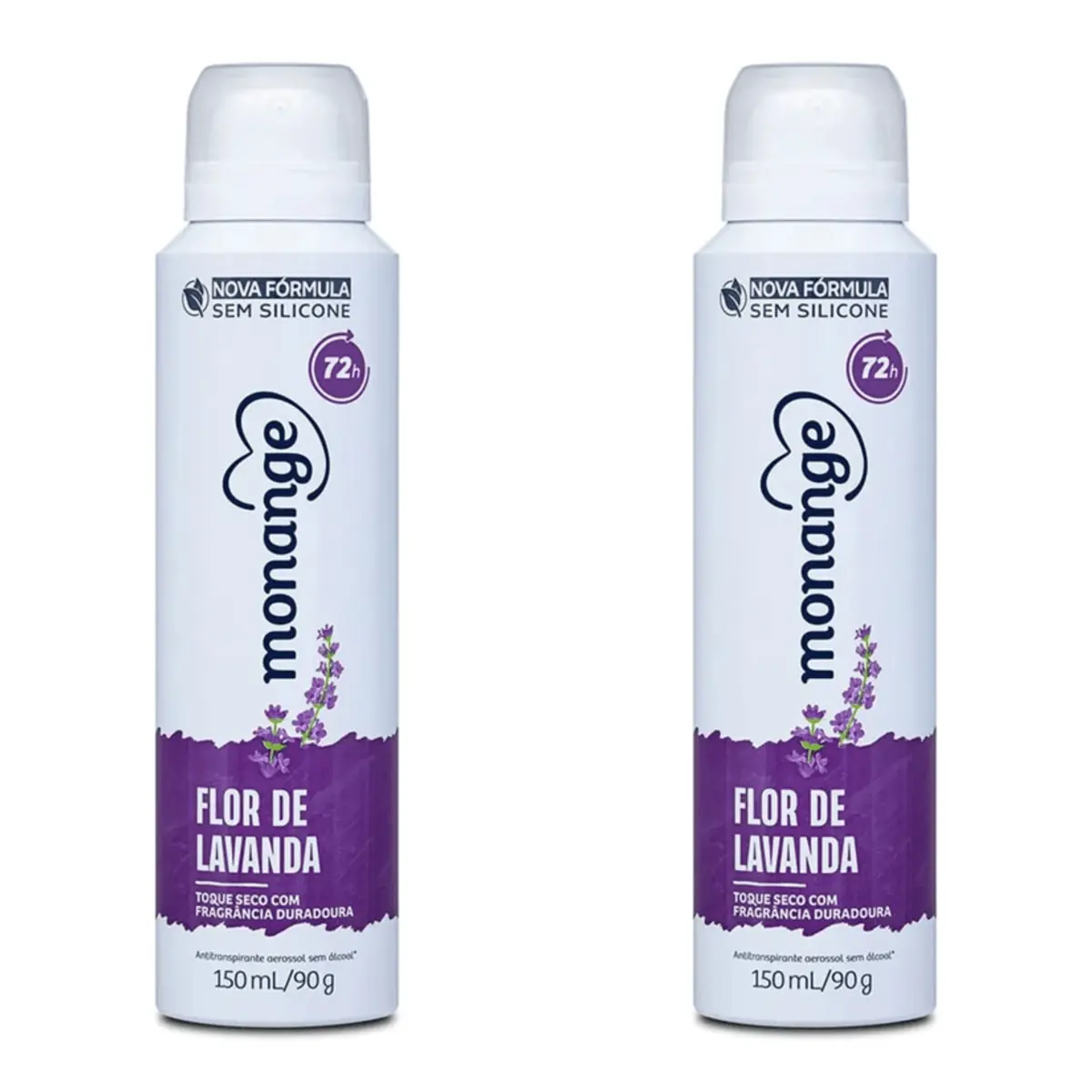 Kit c/2 Unidades de Desodorante Aerosol Monange 90g Flor De Lavanda