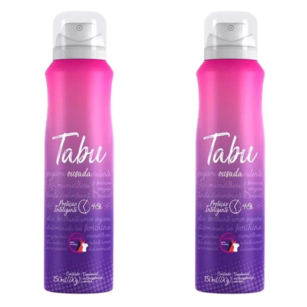Kit c/2 Unidades de Desodorante Aerosol Tabu 150ml Ousada