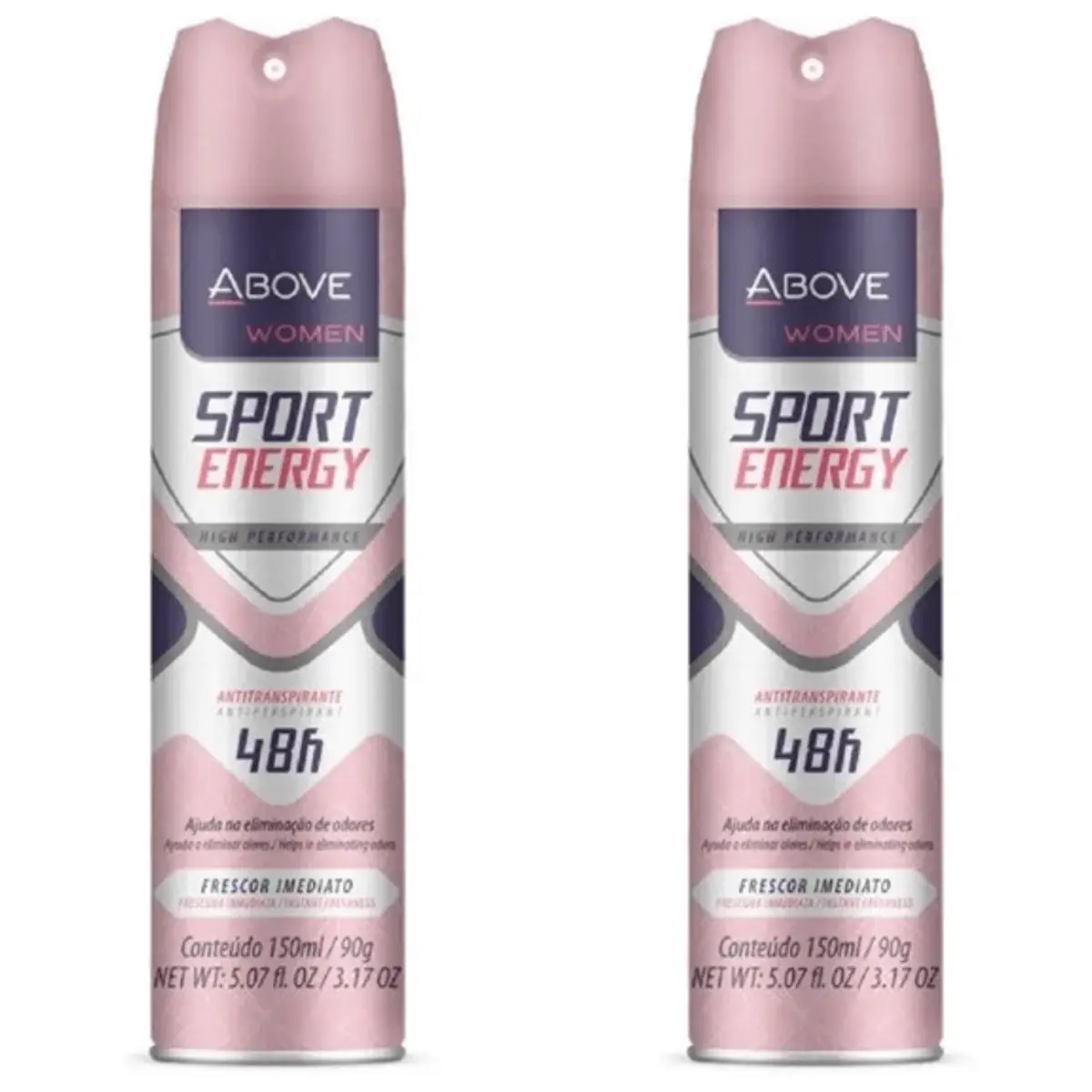 Kit c/2 Unidades de Desodorante Antibacteriano Aerosol Above Clássico 150ml Energy Women
