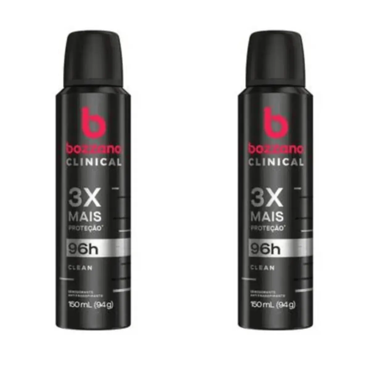 Kit c/2 Unidades de Desodorante Aerosol Bozzano Clinical 94g Clean