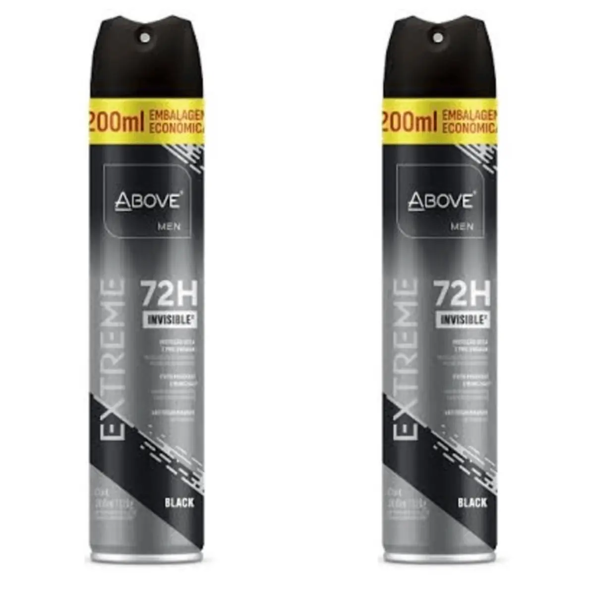 Kit c/2 Unidades de Desodorante Aerosol Above 72H 200ml Extreme Black