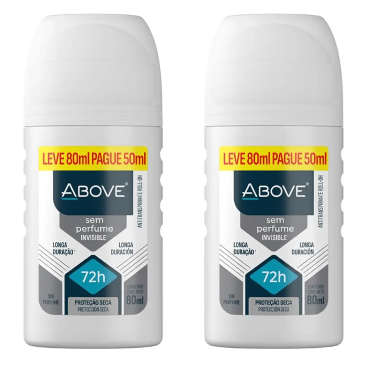 Kit c/2 Unidades de Desodorante Rollon Above 50ml Sem Perfume