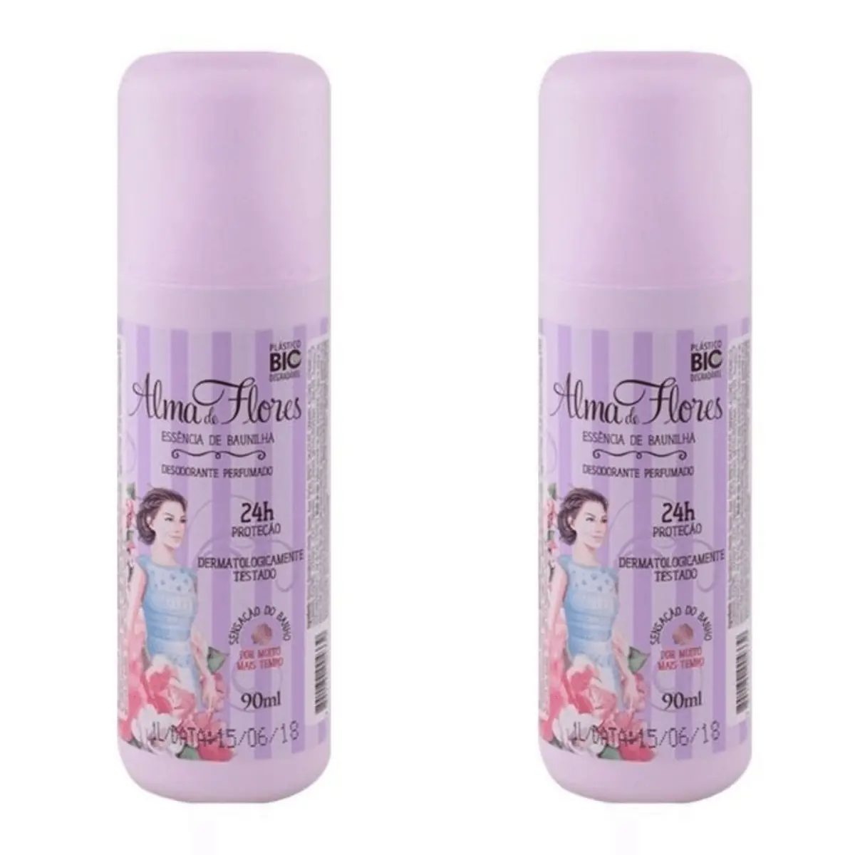 Kit c/2 Unidades de Desodorante Spray Alma De Flores 90ml Baunilha