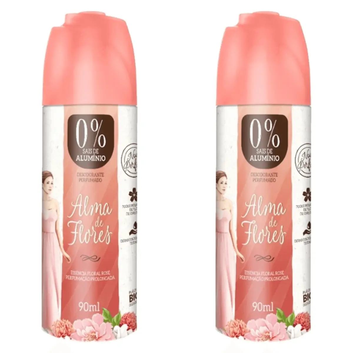 Kit c/2 Unidades de Desodorante Spray Alma De Flores 90ml Rose