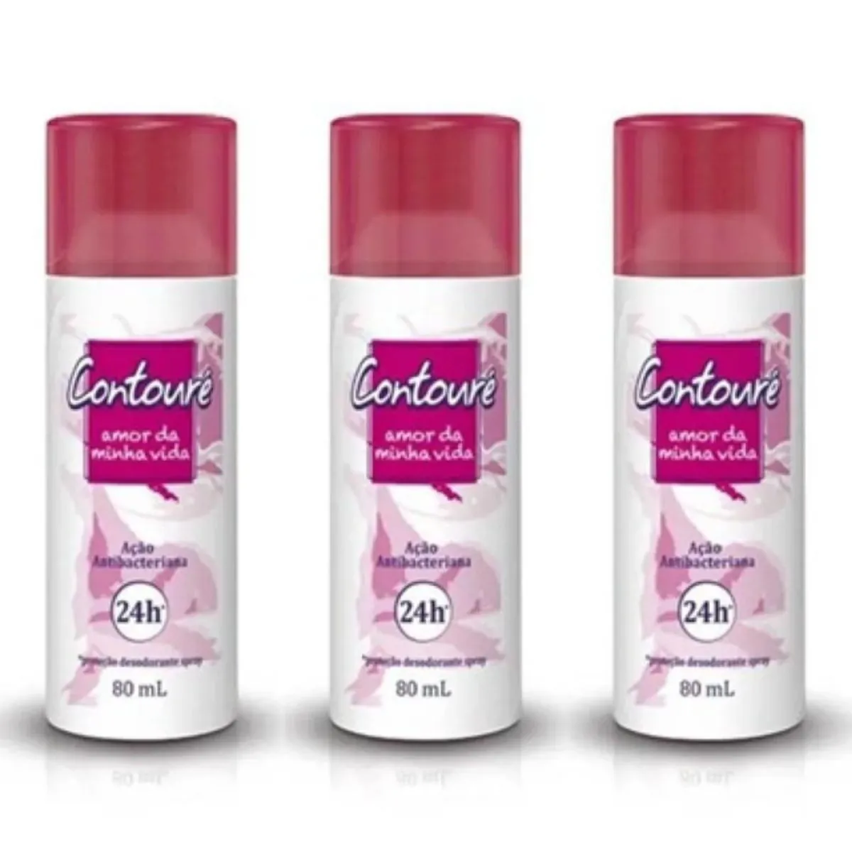 Kit c/3 Unidades de Desodorante Spray Contoure 80ml Amor Vida