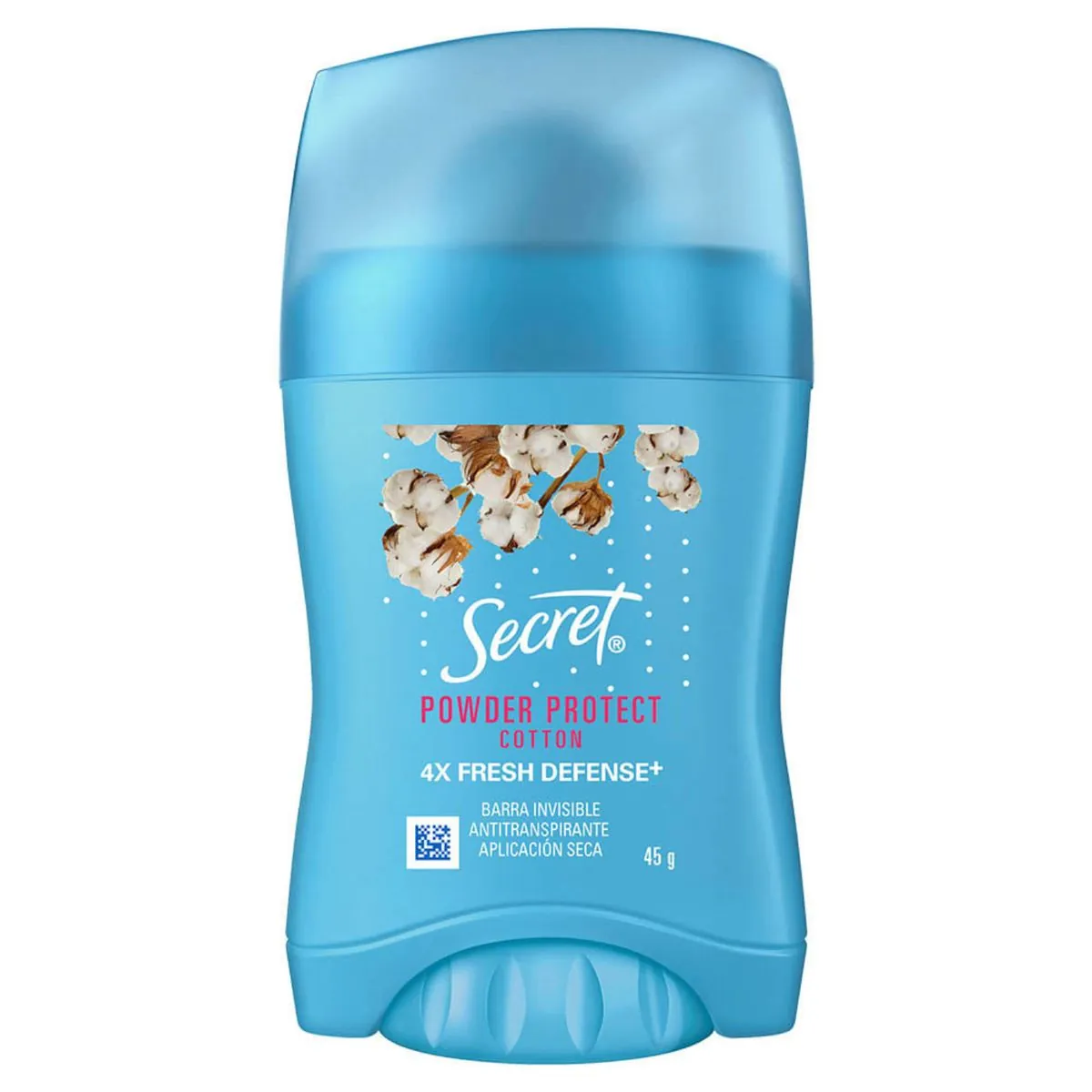 Kit c/2 Unidades de Desodorante Twist Stick Barra Secret Powder Protect Cotton 48h 45g