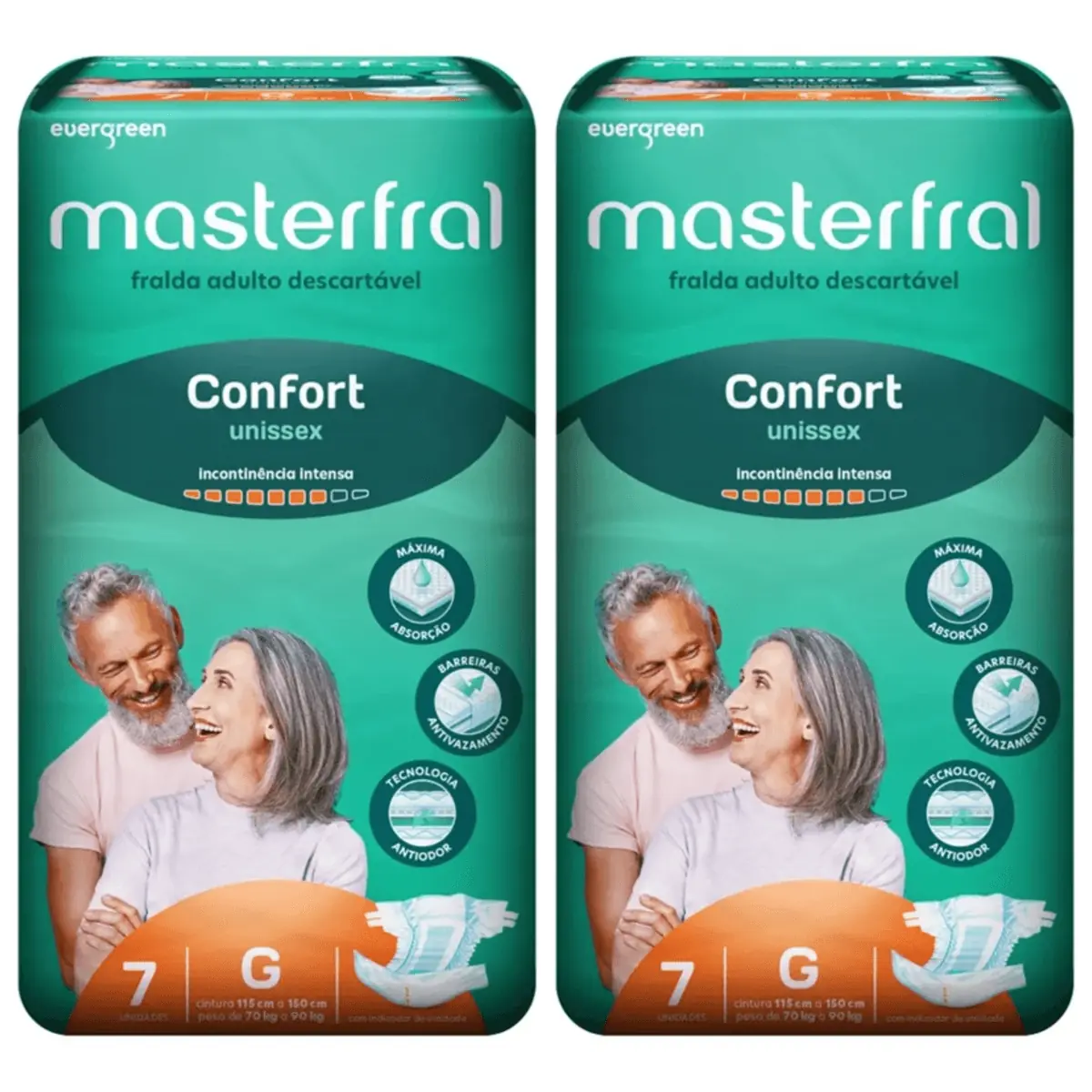 Kit 2 Fraldas Masterfral Confort G c/7 Unidades cada