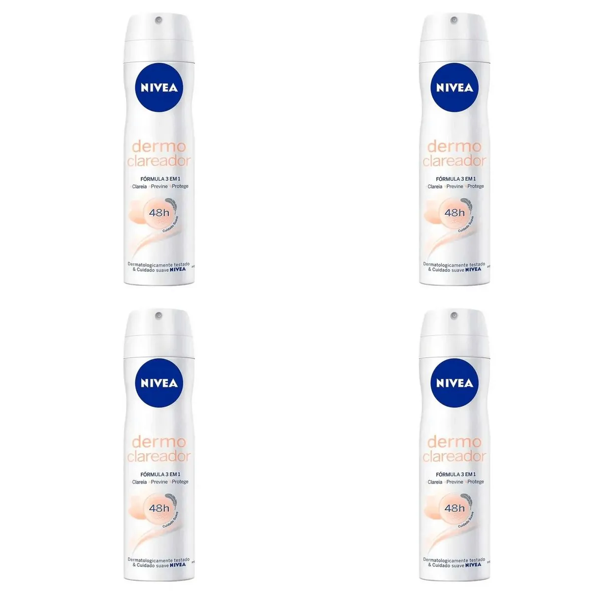 Kit c/4 Unidades de Desodorante Aerosol Nivea Dermo Clareador 150ml