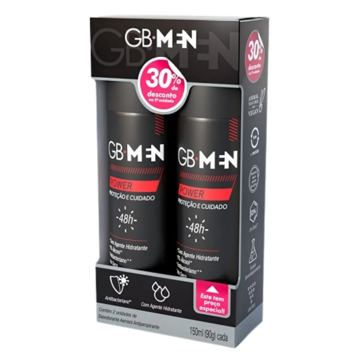 Kit c/4 Unidades de Desodorante Giovanna Baby Men Aero Power C/2 Unidades