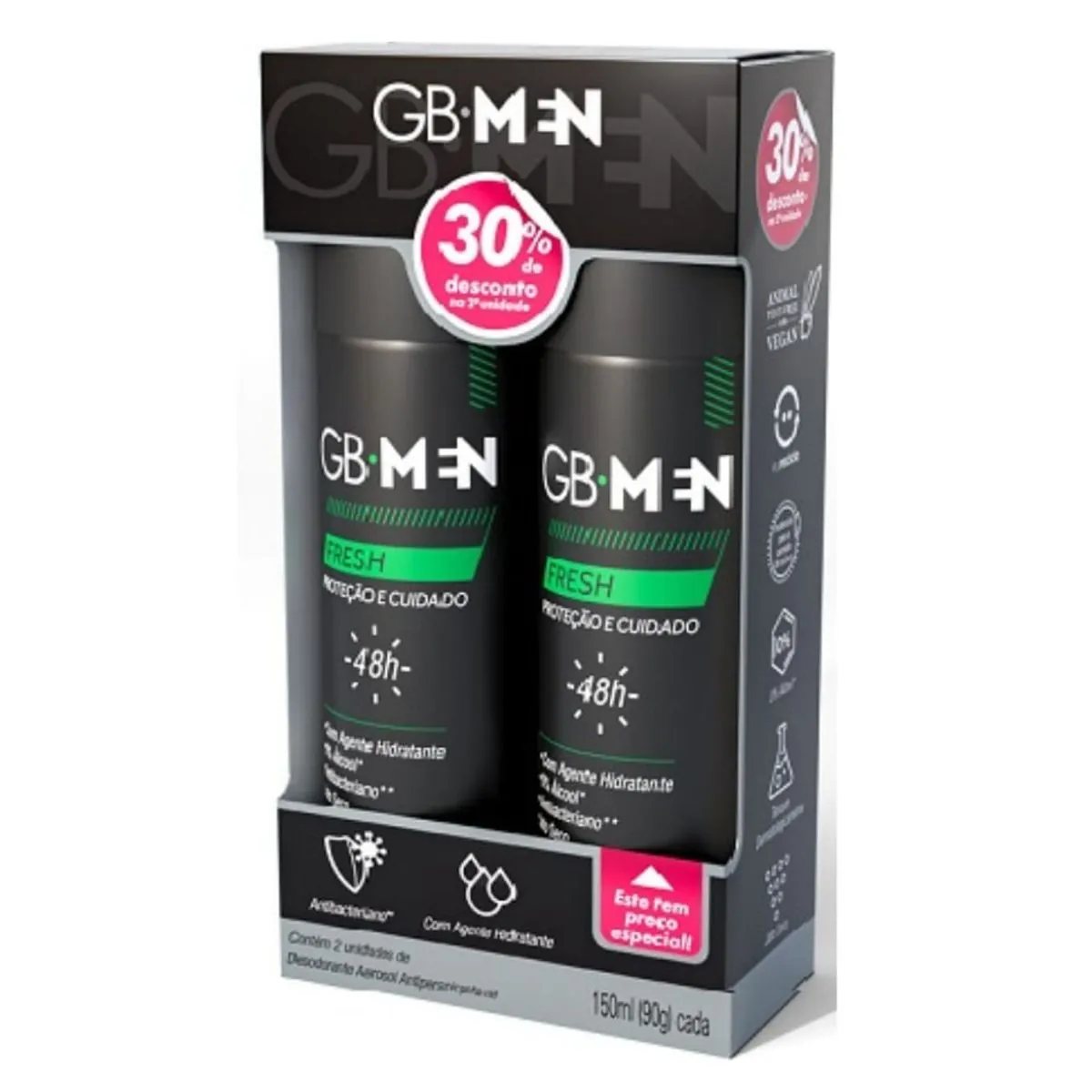 Kit c/4 Unidades de Kit Giovanna Baby Desodorante Aerosol Men Fresh 2 Unidades 150ml