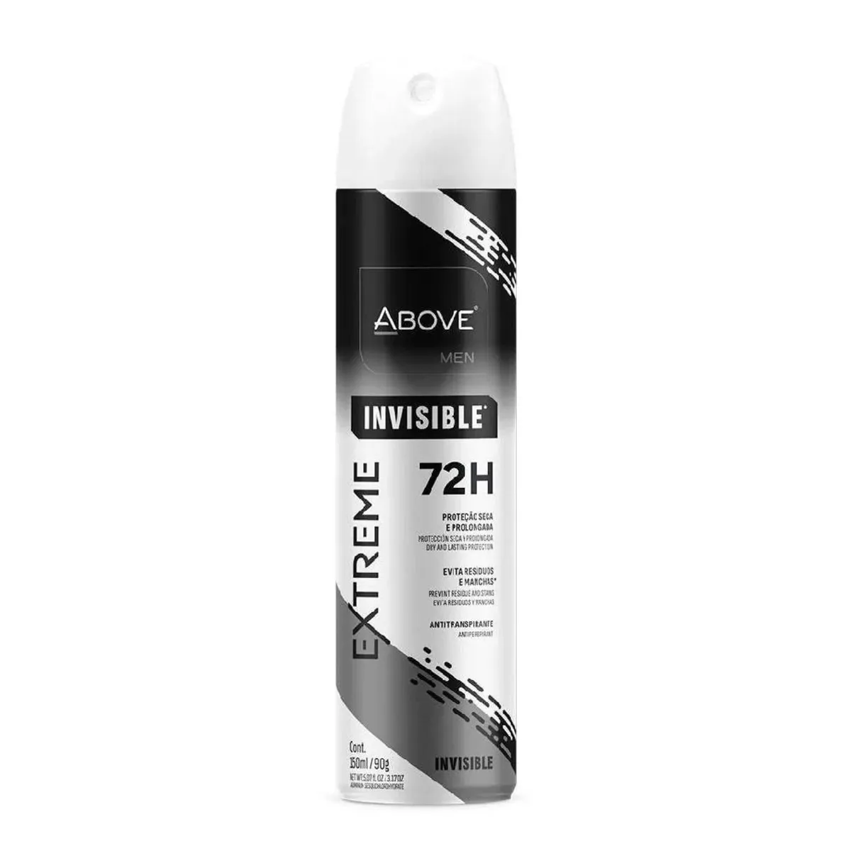 Kit c/4 Unidades de Desodorante Aerossol Above Extreme Invisible 72h 150ml