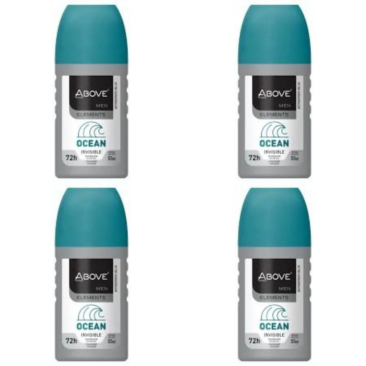 Kit c/4 Unidades de Desodorante Above Rollon Elements Ocean Men 50ml