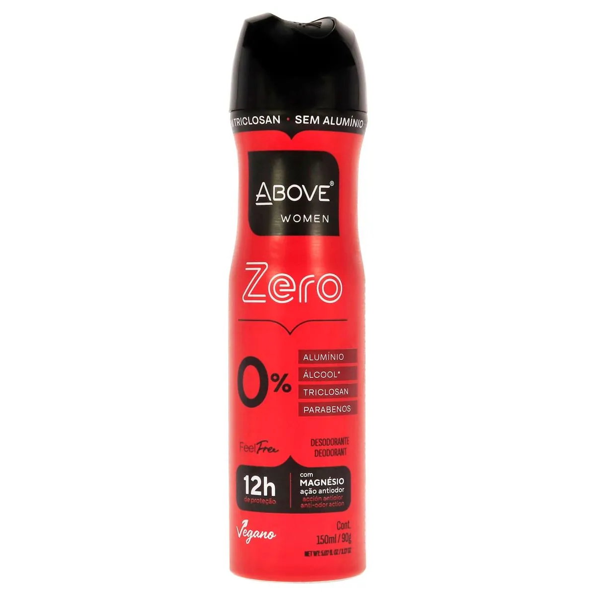 Kit c/4 Unidades de Desodorante Above Feel Free Feminino 12h Proteção 150ml