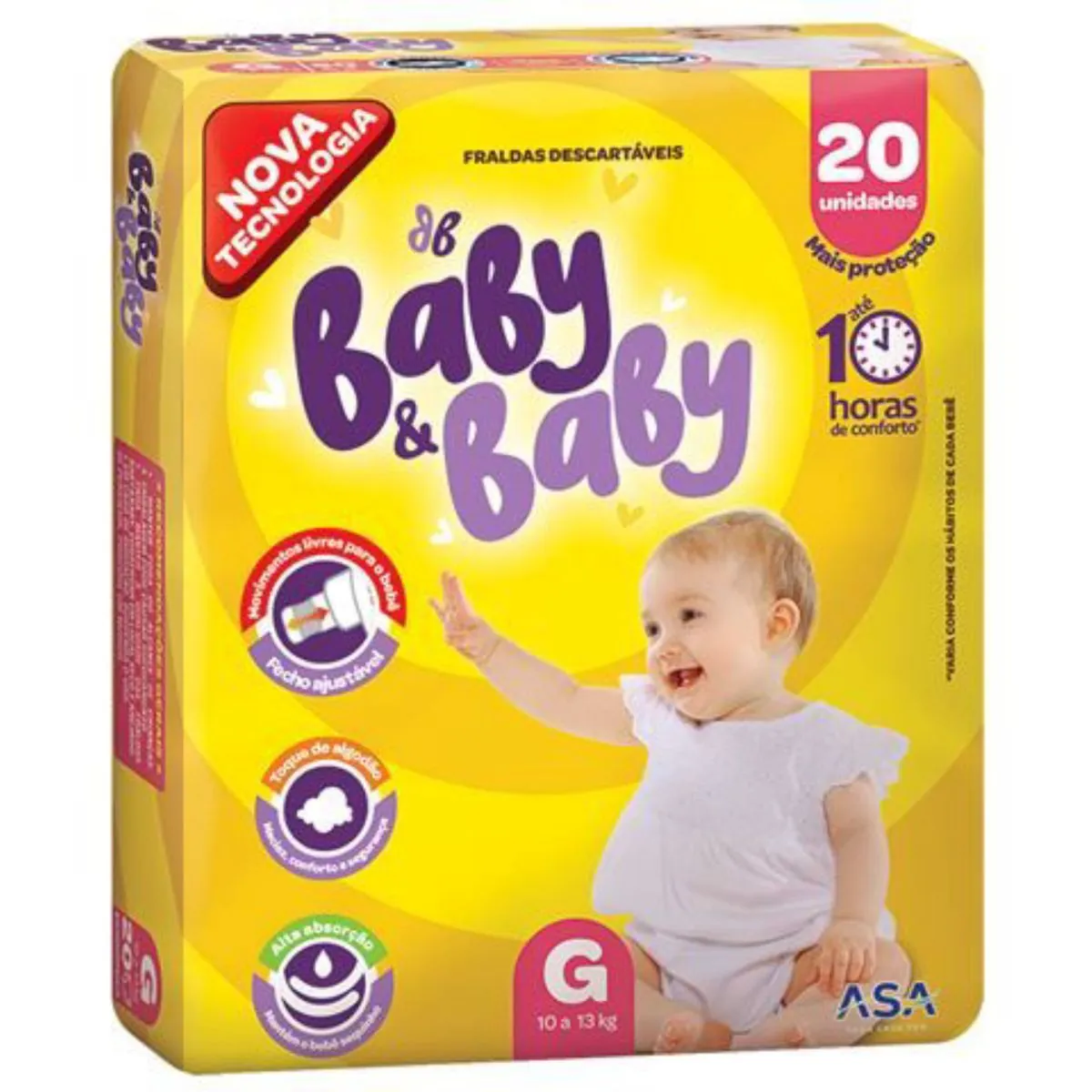 Kit 4 Fraldas Baby&Baby Econômica (G) 20 Unidades cada