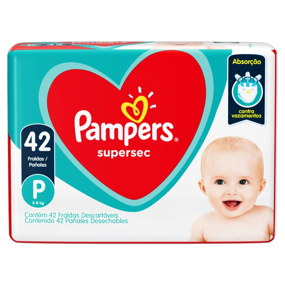 Kit 4 Fraldas Pampers Ss P c/42 Unidades cada