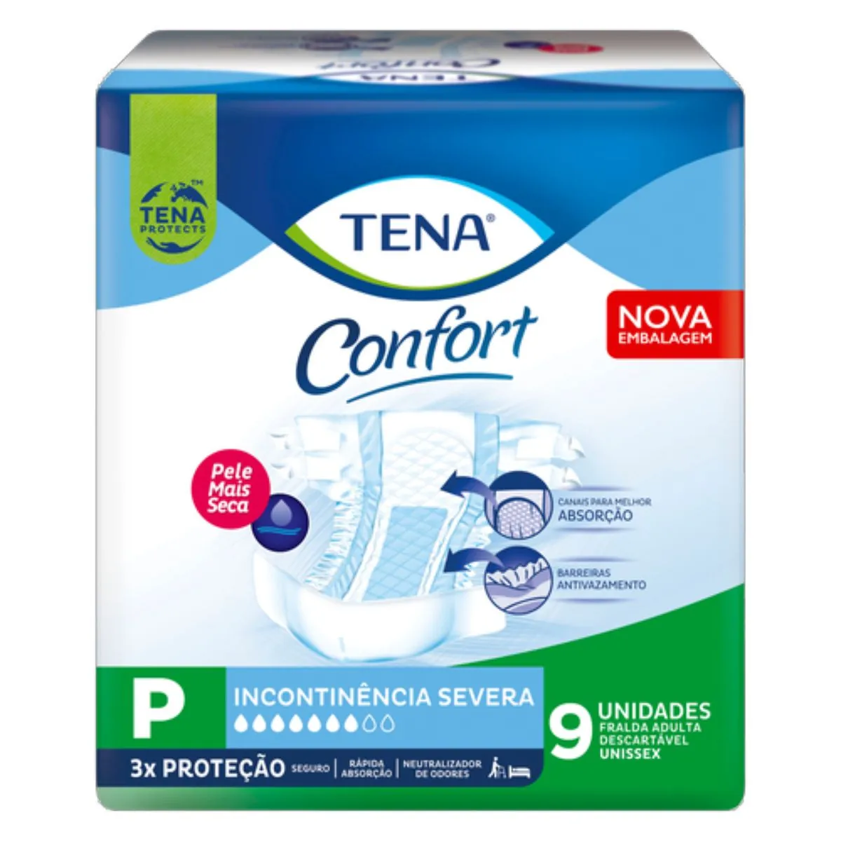 Kit 4 Fraldas Adulto Tena Confort P Pacote 9 Unidades cada