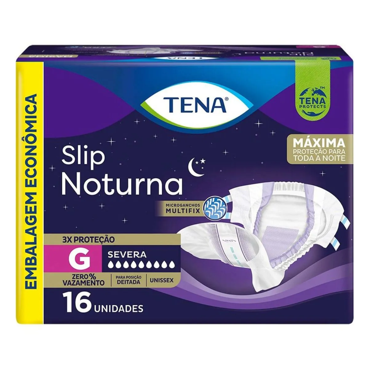 Kit 4 Fraldas Geriátrica Slip Noturna Tamanho G Com 16 Unidades cada