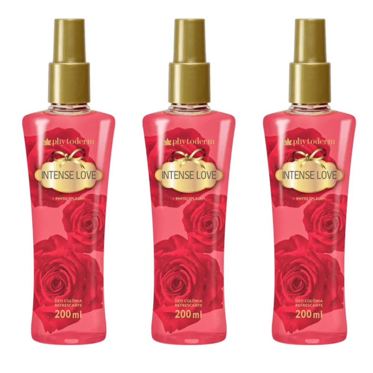 Kit c/3 Unidades de Desodorante Colonia Phyto Splash 200ml Intense Love