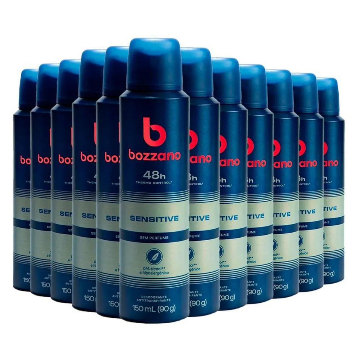 Kit c/12 Unidades de Desodorante Aerosol Bozzano 90g Sem Álcool Perfume