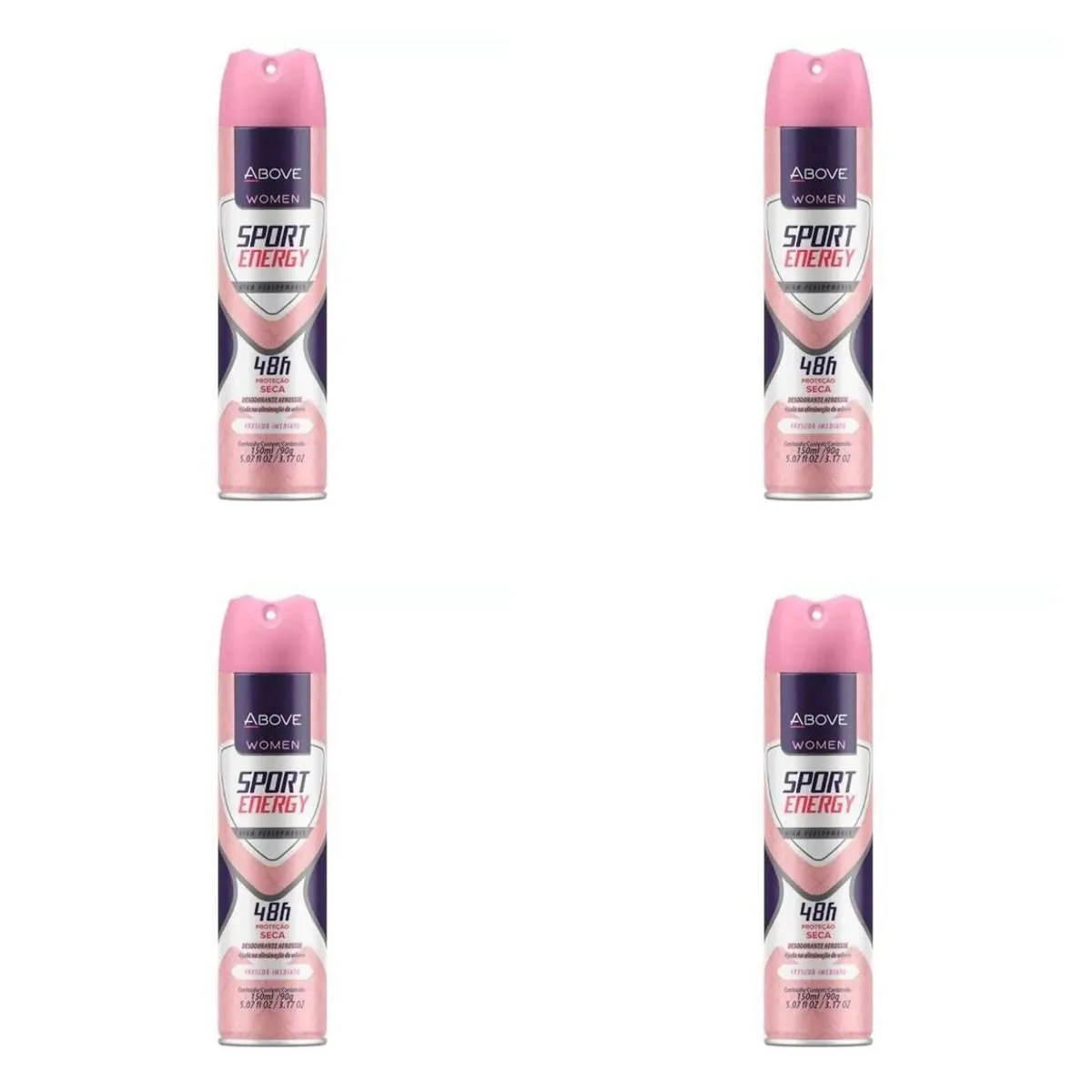 Kit c/4 Unidades de Desodorante Aerosol Bax 150ml Energy Women