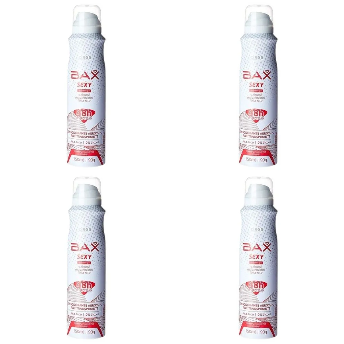 Kit c/4 Unidades de Desodorante Aerosol Bax 150ml Sexy Women