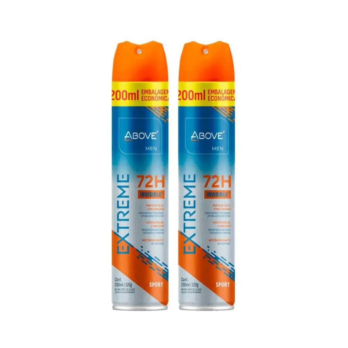 Kit c/2 Unidades de Desodorante Aerosol Above 72H 200ml Extreme Sport
