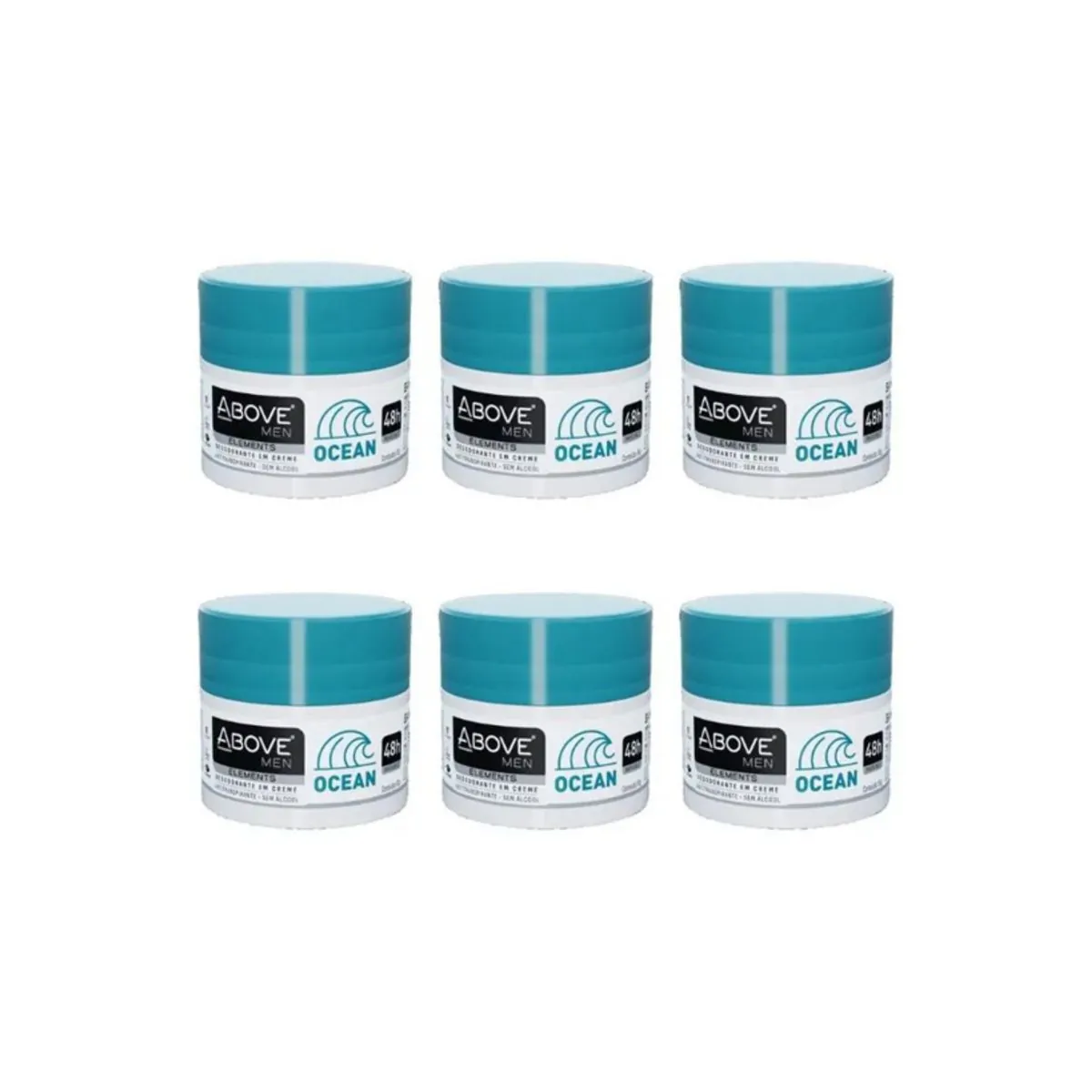 Kit c/6 Unidades de Desodorante Creme Above Elements Ocean 50g