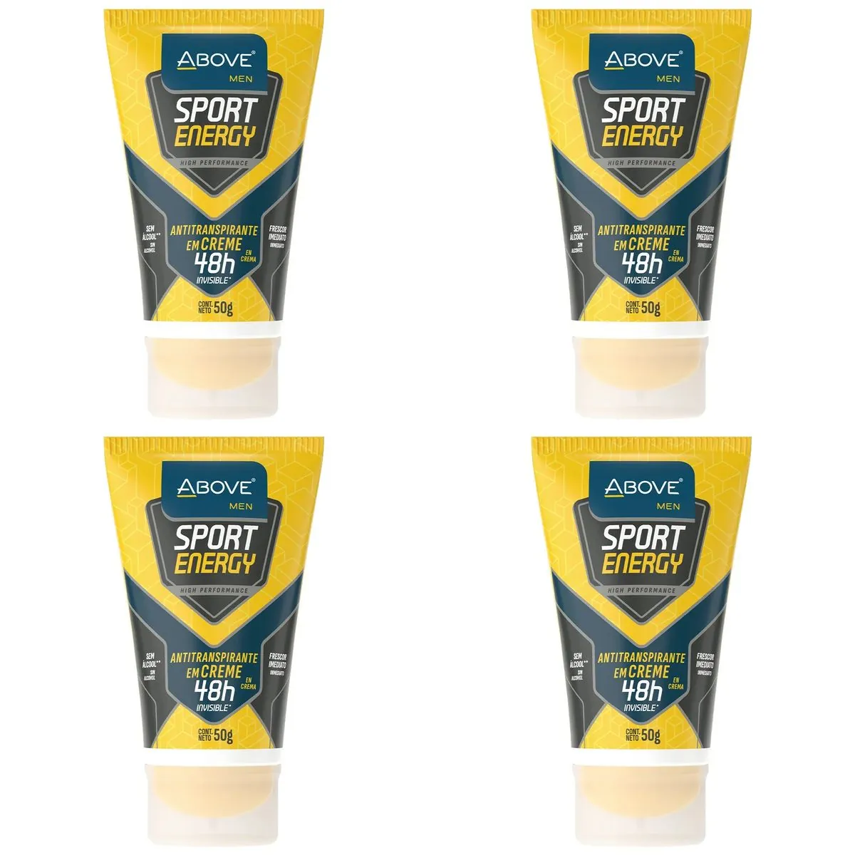 Kit c/4 Unidades de Desodorante Bisnaga Above 50g Sport Energy Men