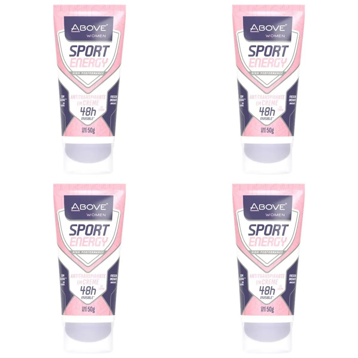 Kit c/4 Unidades de Desodorante Bisnaga Above 50g Sport Energy Women