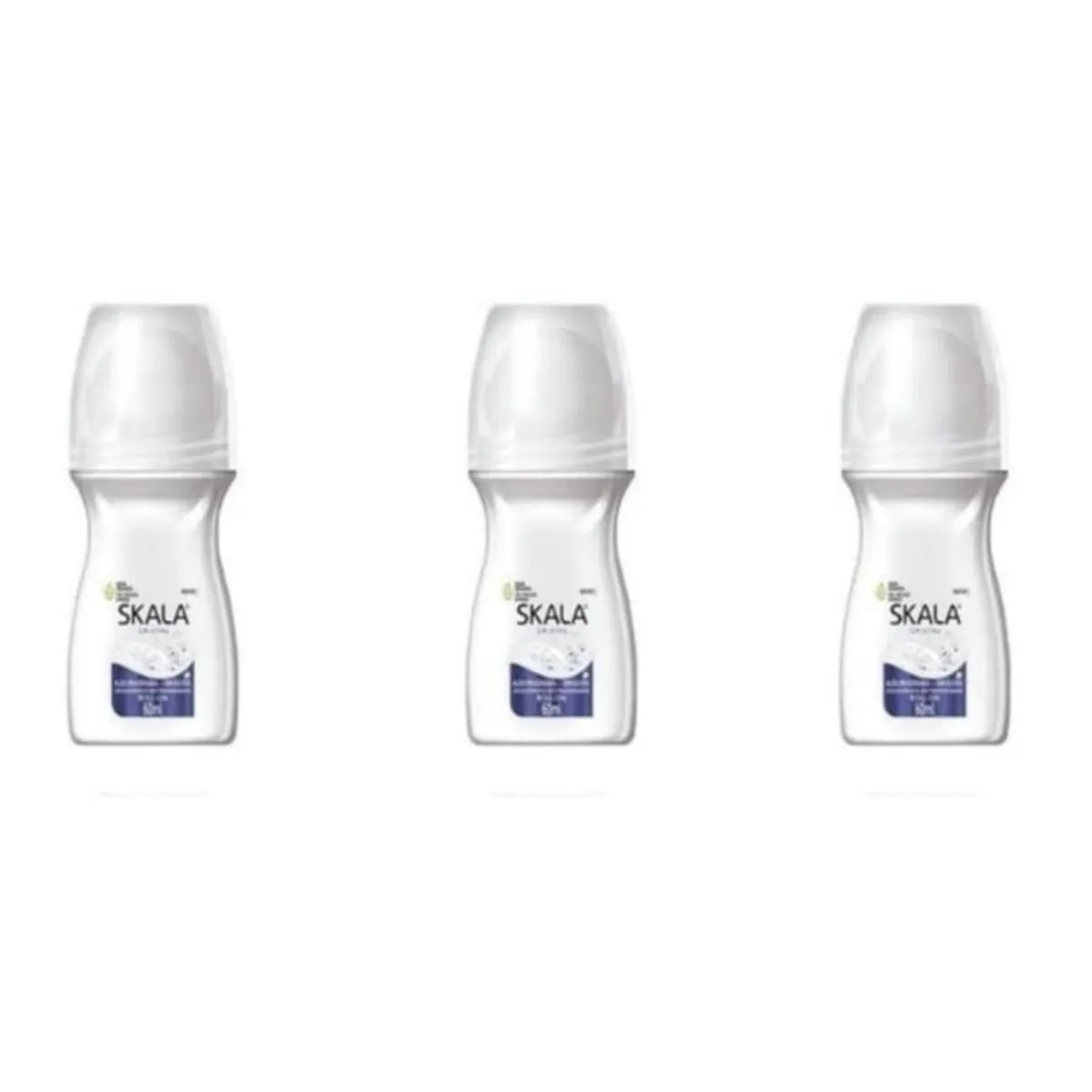 Kit c/3 Unidades de Desodorante Rollon Skala 60ml Cristal