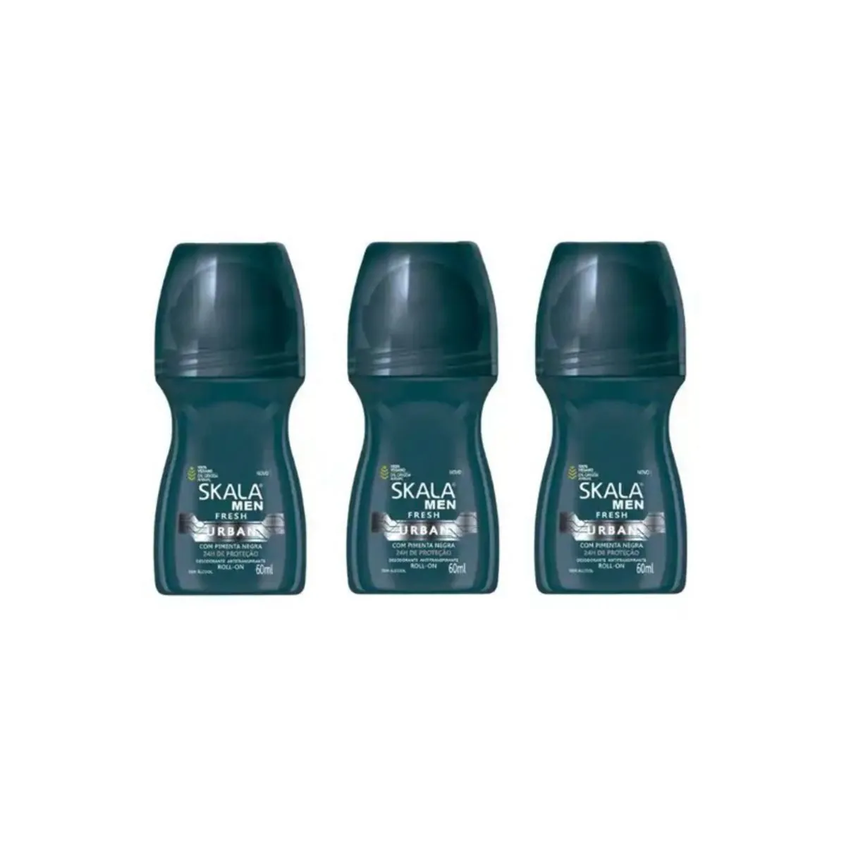Kit c/3 Unidades de Desodorante Rollon Skala 60ml Men Fresh Urban