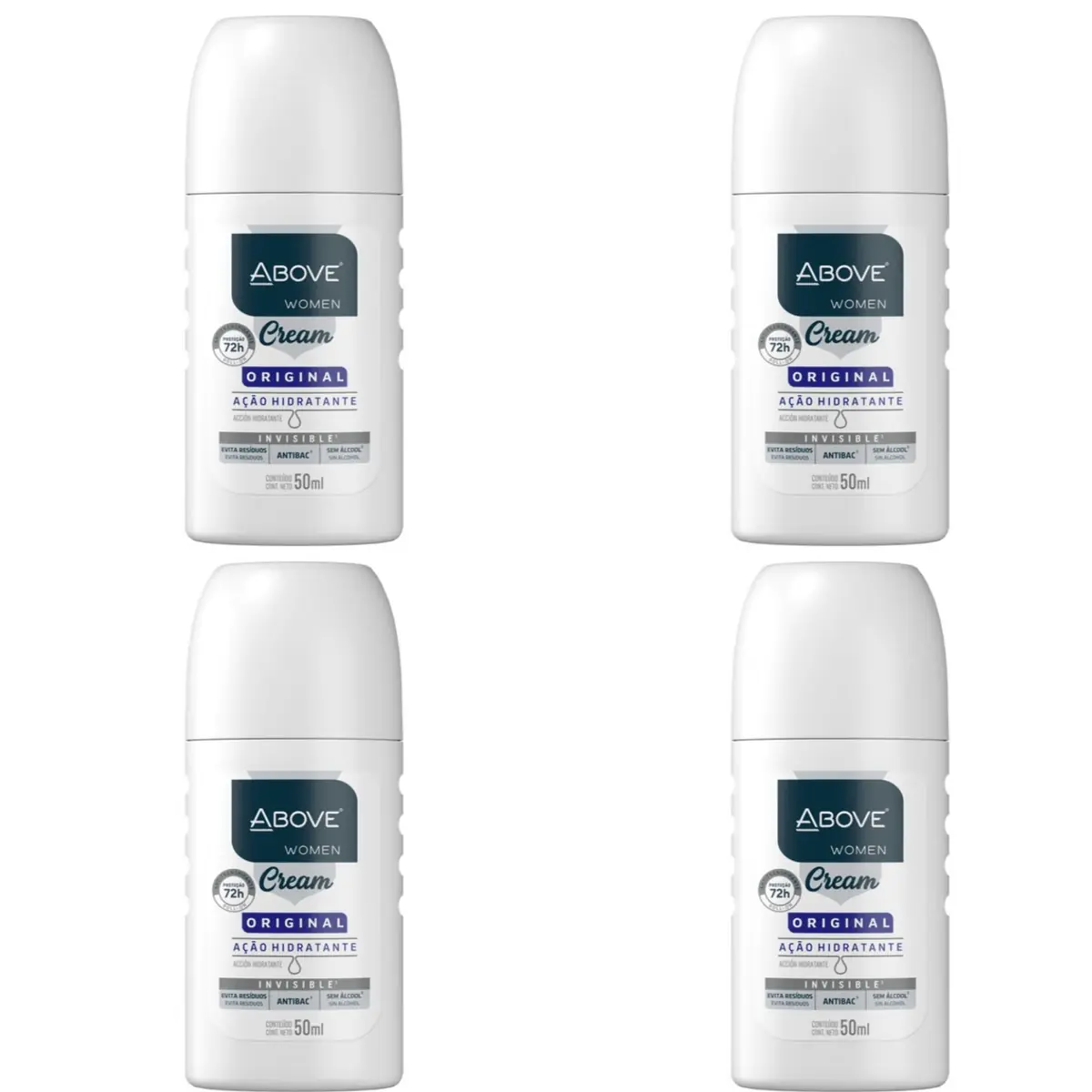 Kit c/4 Unidades de Desodorante Rollon Above 50ml Cream Original