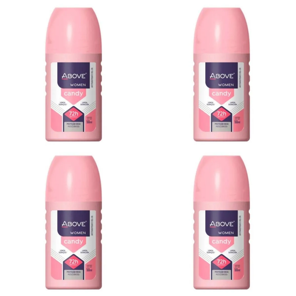 Kit c/4 Unidades de Desodorante Rollon Above 50ml Candy Women