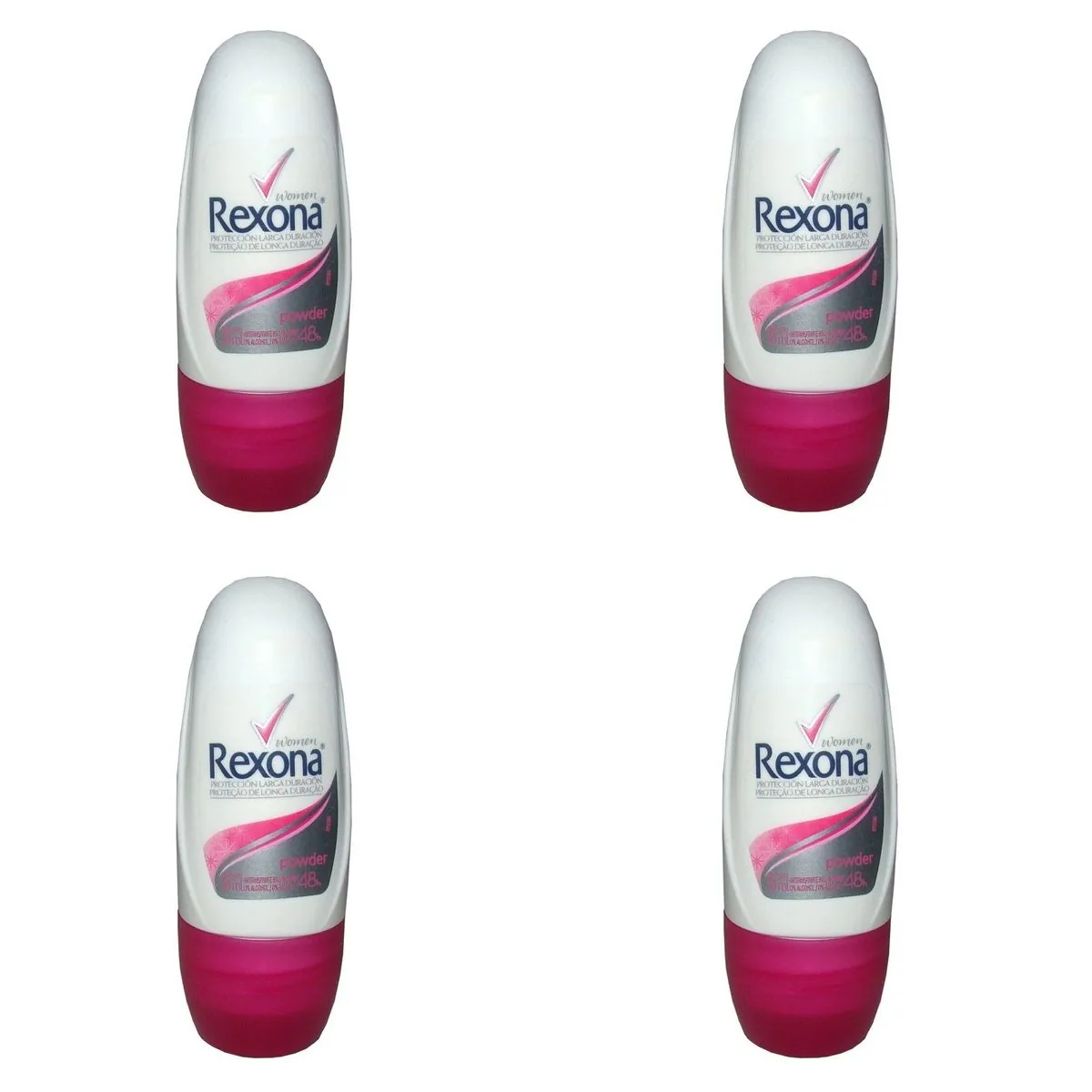 Kit c/4 Unidades de Desodorante Rollon Rexona Compacto 30ml Powder