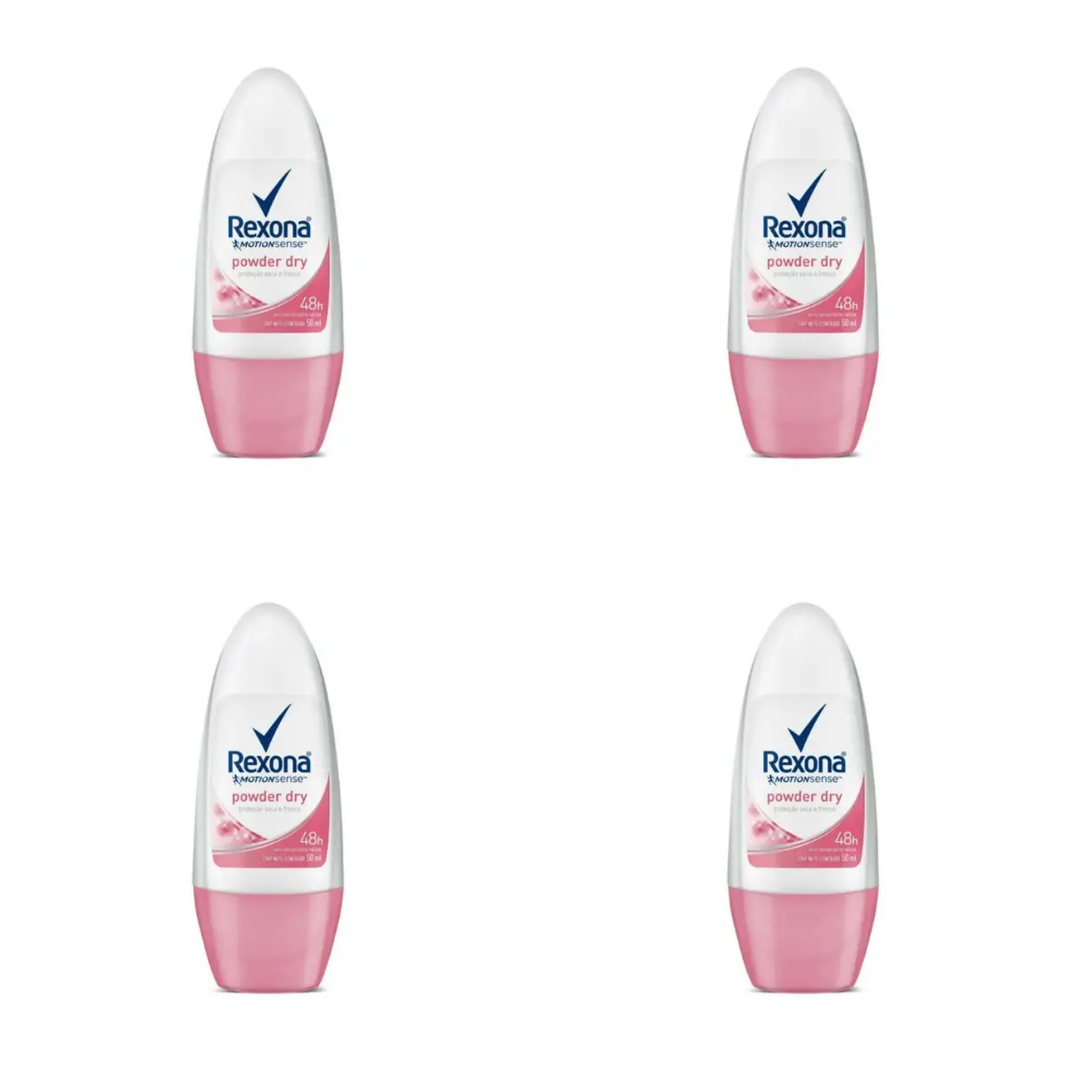 Kit c/4 Unidades de Desodorante Rollon Rexona 50ml Feminino Powder