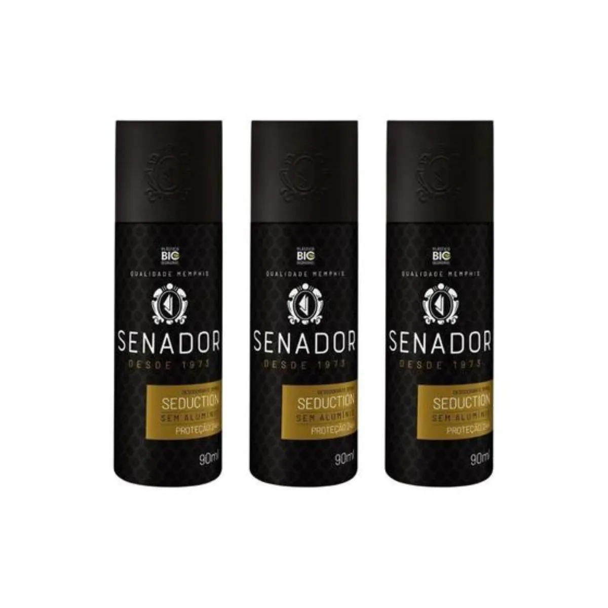 Kit c/3 Unidades de Desodorante Spray Senador 90ml Seduction