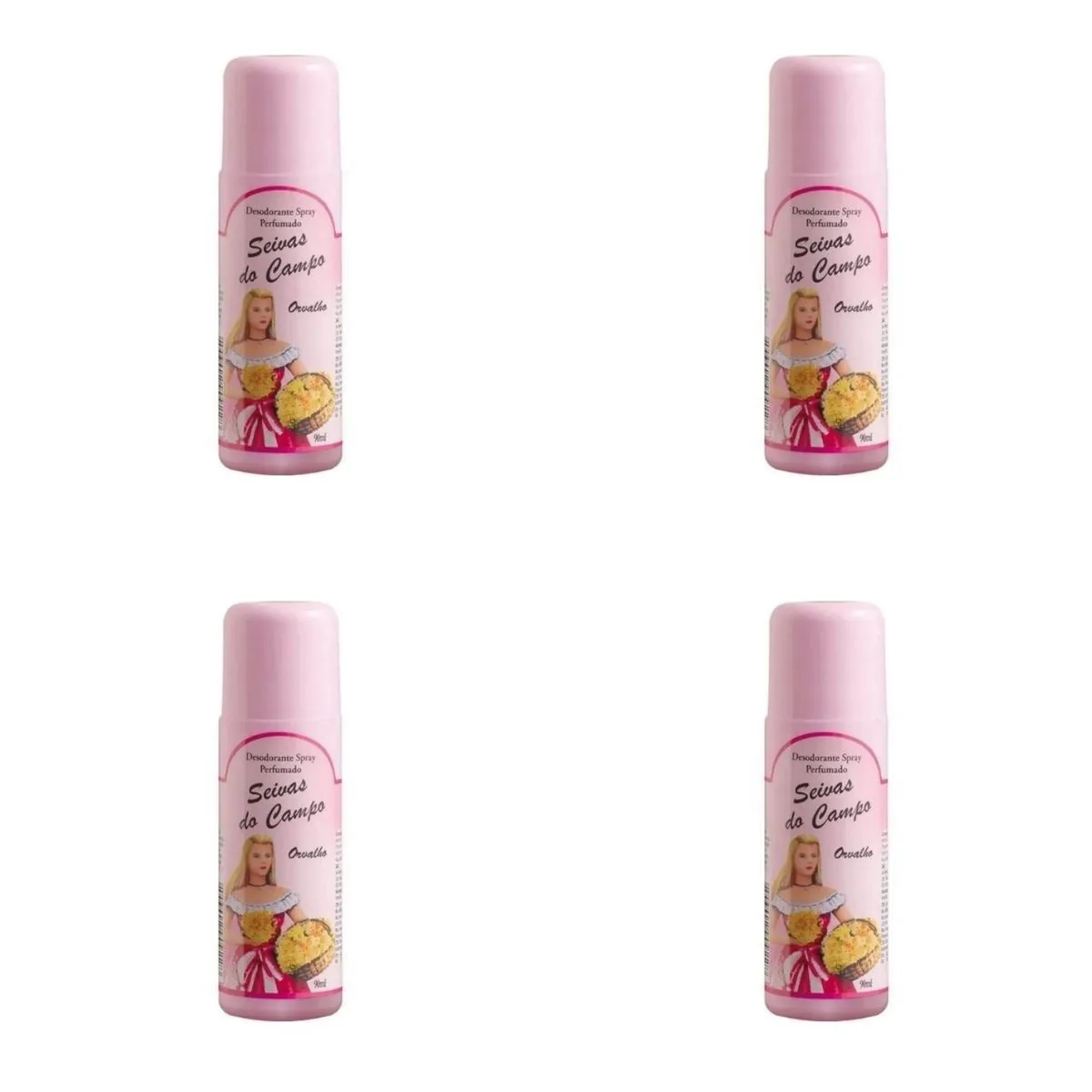 Kit c/4 Unidades de Desodorantes Spray Seivas Do Campo 90ml Power