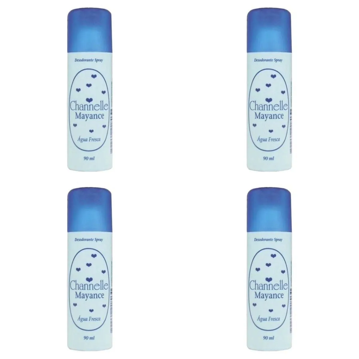 Kit c/4 Unidades de Desodorante Spray Channelle 90g Frescor